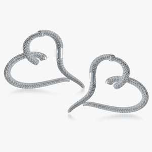 Pave Heart Diamond Earrings - 7.70 CT