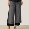 Linen Double Layer Handmade Capri Pants STELLA - Neutral Grey / M