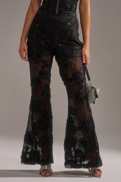 AKIRA Let It Go Lace Trouser Pants | Black | Size 1X