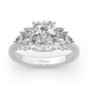 Jeulia Leaf Design Cushion Cut Sterling Silver Ring