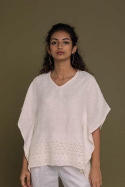 Popsicles & Carousels Kaftan Top - Shell Off-White / XS/S