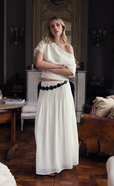 Mist Maxi Skirt (Cream) - US 2