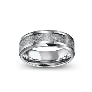 Jeulia Imitated Meteorite Titanium Steel Men's Band