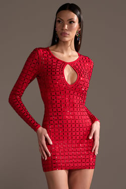 AKIRA All That Shines Rhinestone Mini Dress | Size 1X