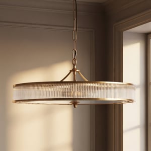 Demeter chandelier in brass with glass rods