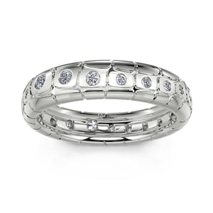 Jeulia "Endless Love" Round Cut Sterling Silver Band