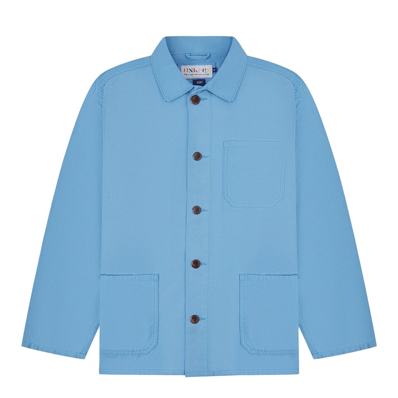 Uskees 3001 Buttoned Overshirt Powder Blue