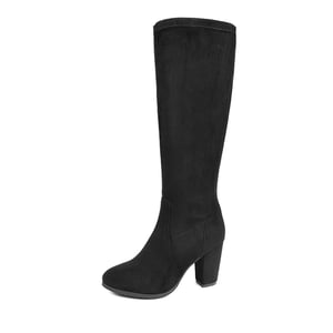 DREAM PAIRS Round Toe Chunky Heel Knee High Boots