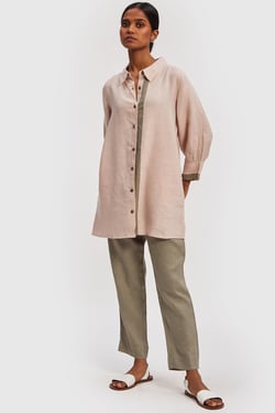 Classic Stripe Pink Shirt in Pink - Hemp Pink / L
