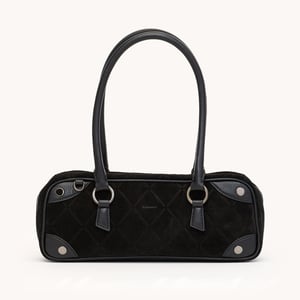 Hammitt Meredith Noir Diamond Suede Gunmetal Sml