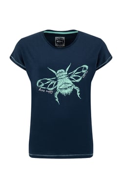 Weird Fish Fern Bee Front Print Graphic T-Shirt Navy Size 22