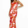 Shared Location Satin Maxi Dress Orange