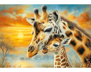 Sunset Giraffes_T