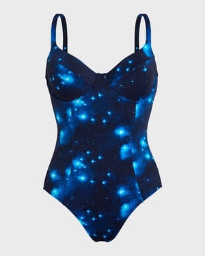 Vilebrequin - Women Underwire One-piece Swimsuit Pégase - Swimwear - Leonita - Blue - Size XL