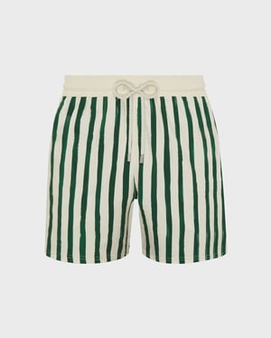 Vilebrequin - Men Stretch Swim Shorts Hs Stripes - Vilebrequin X Highsnobiety - Swimwear - Monrise - Green - Size XS