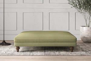 nkuku Deni Dining Footstool | Make To Order | Grand | Brera Linen Sage