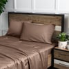 QE Home 310TC Bamboo Cotton Sheet Set in Mocha Whip, Brown, Double