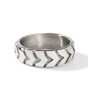Jeulia Tire Pattern Stainless Steel Men's Band