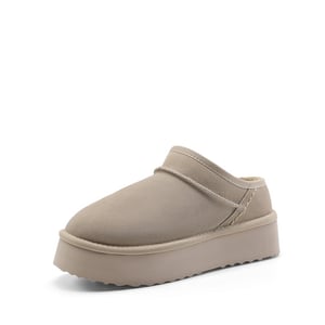 DREAM PAIRS Women   s Genuine Suede Platform Slippers