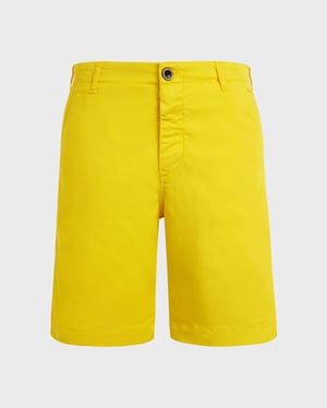 Vilebrequin - Men Tencel Cotton Bermuda Shorts Solid - Bermuda - Ponche - Yellow - Size 36