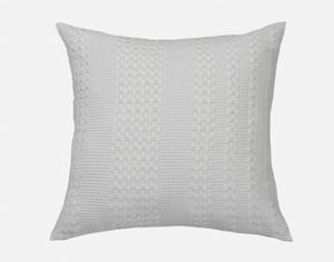 QE Home Waffle Cotton Euro Sham in Grey, Geometric, 26" x 26"