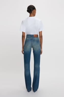 Victoria Beckham Julia Stretch Jean In Mid Blue - 27S - Womens