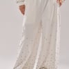 AKIRA All Rhinestone Wide Leg Jogger Pants | White | Size 1X