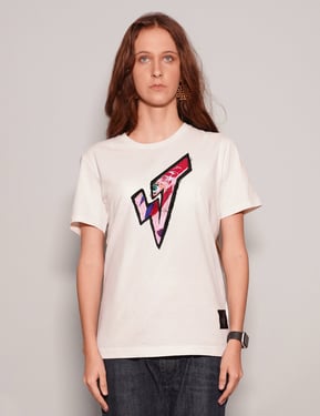 ST 'A Lad Insane' Embroidery Patch T-Shirt in White (Oversized Fit)
