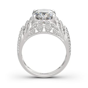 Jeulia "Chrysler Building" Cushion Cut Sterling Silver Ring