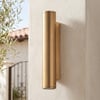 Austell IP54 wall light in aged brass