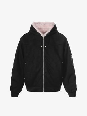 Street Fur Reversible Hooded Jacket - 2493 - Black / XL