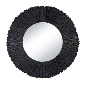 Slate Black Round Mirror