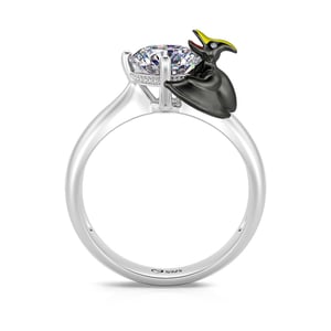 Jeulia Hug Me "Dinosaur Cousin" Pterodactyl Round Cut Sterling Silver Ring