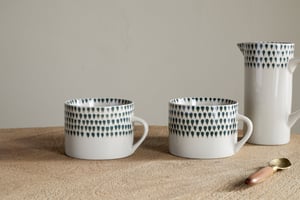 nkuku Juniper Drop Mug Set Of 2 | Tableware | Cream/Juniper | Large ()