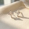 Tiny Stud Diamond April Birthstone Sterling Silver Earrings
