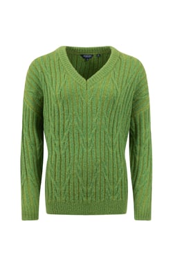 Weird Fish Ambius Cable Knit Sparkle Jumper Woodbine Size 8