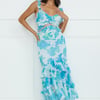 Ocean Waters Midi Dress Blue