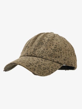 Vintage Leopard Print Distressed Baseball Cap - Light Brown / ONE SIZE