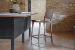 nkuku Nayan Leather & Jute Counter Dining Chair | Seating | One Size | Tan