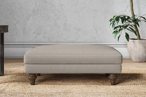 nkuku Marri Dining Footstool | Make To Order | Medium | Recycled Cotton Flax