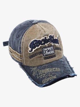 Thesupermade Retro Letter Denim Cap - 2136 - Khaki / One Size
