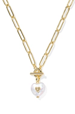 Sasha Heart Link and Chain Necklace Gold