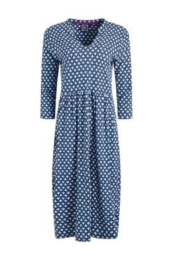 Weird Fish Isolde Printed Jersey Midi Dress Indigo Size 12