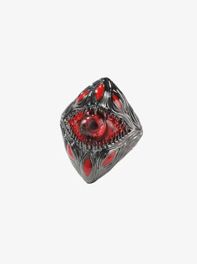Dark Style Red Eye Copper Ring - Red / 10