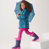 Girls Mini Lightning Bolts Zip-Up Rain Jacket