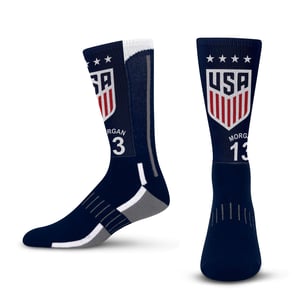 For Bare Feet Morgan 13 Navy Crew Socks / L