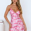 Lush Petals Satin Mini Dress Pink