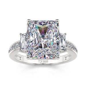 Jeulia Emerald Cut Sterling Silver Ring