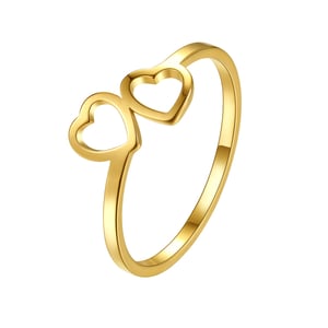 Connected Hearts Ring Stainless Steel