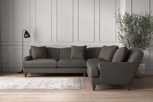 nkuku Deni Large Corner Sofa | Make To Order | Brera Linen Granite